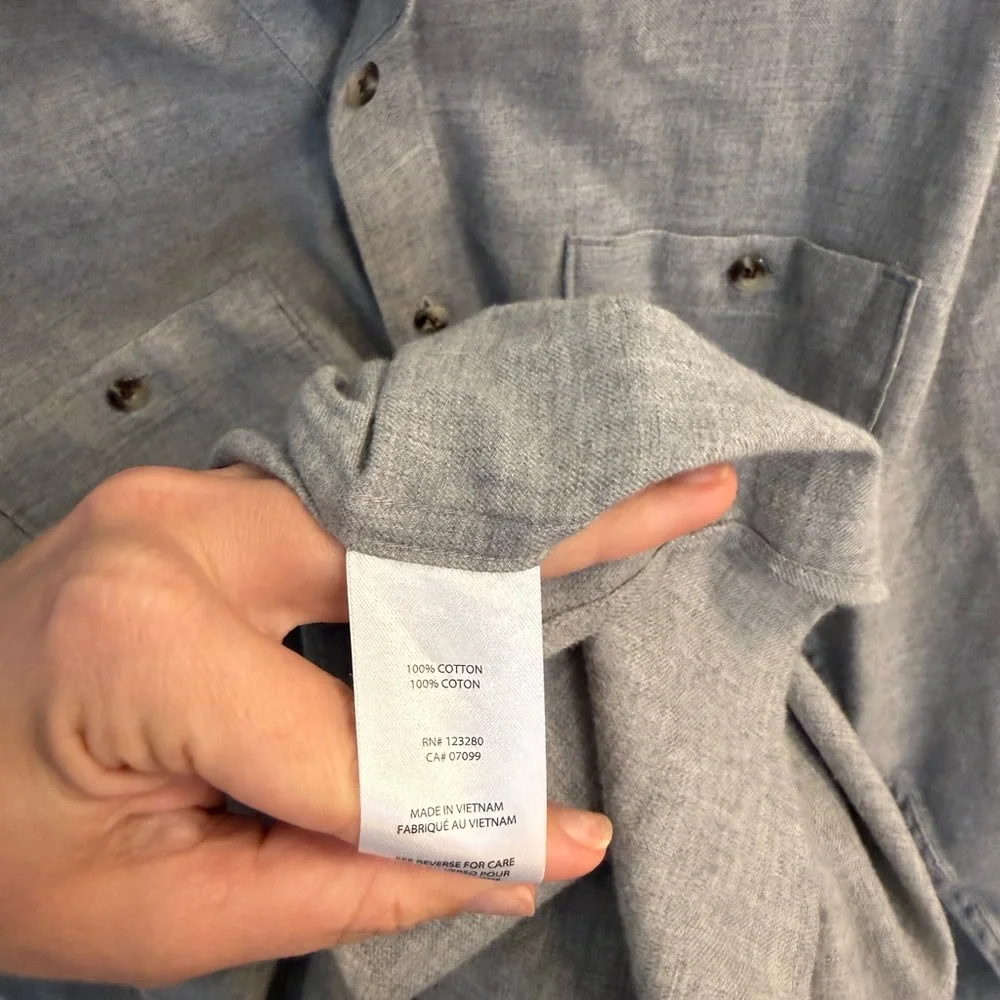 Travis Matthew grey Cloud Flannel Button-Up Shirt Men's Gray Long Sleeve Shirt